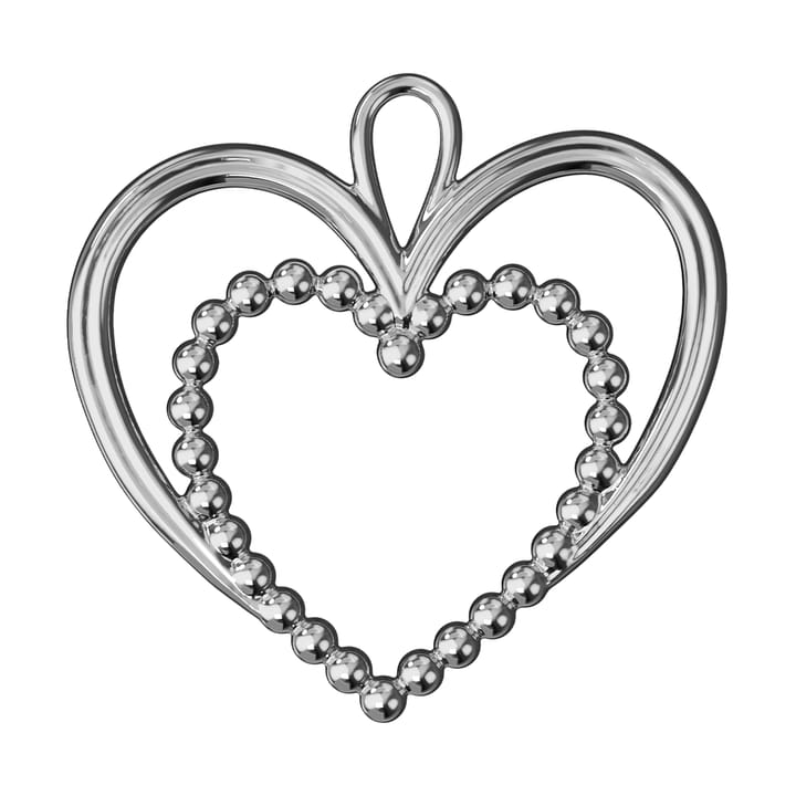 Colgante de Navidad de corazón Karen Blixen 6,5 cm, Plateado Rosendahl