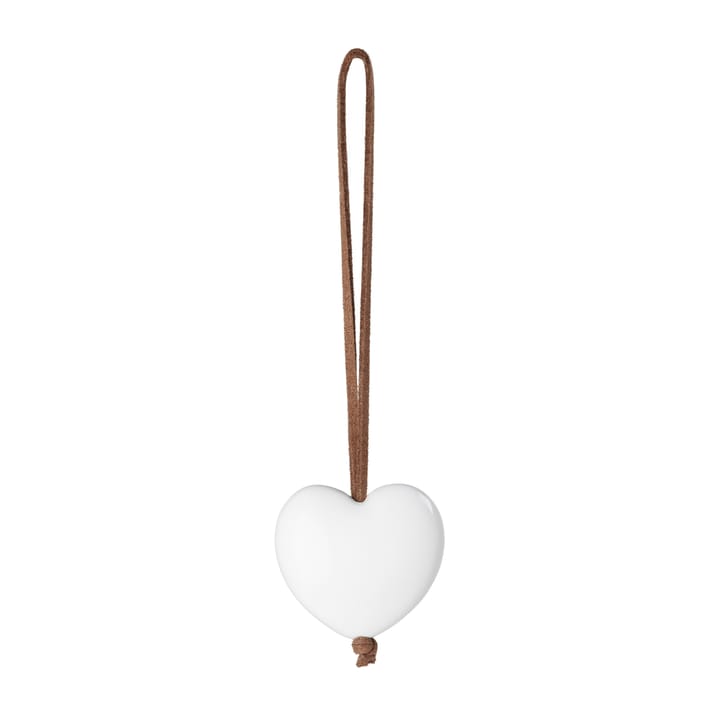 Colgante de navidad Forest tales corazón 4,5 cm, blanco Rosendahl