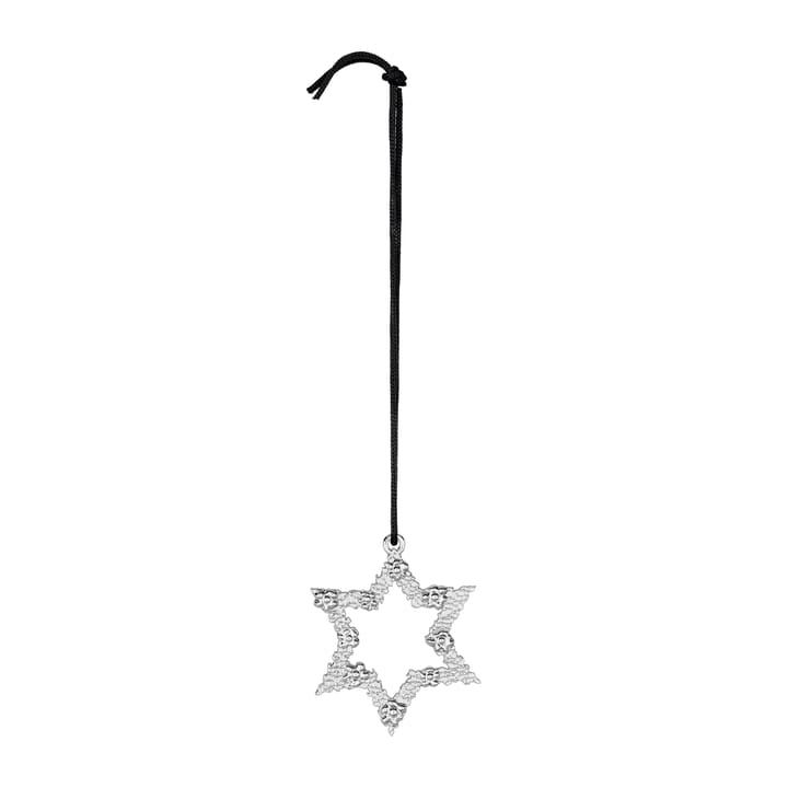 Colgante de navidad Karen Blixen estrella con flores 7,5 cm, plateado Rosendahl