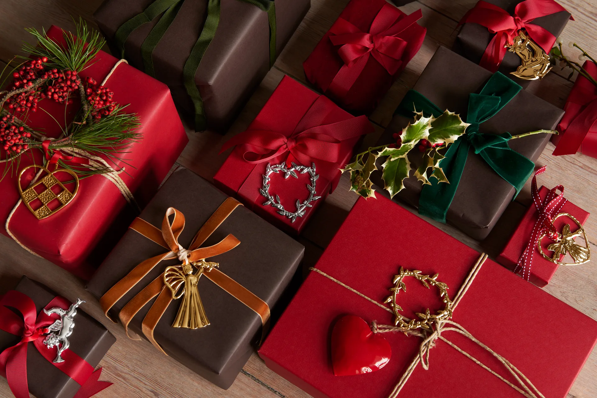 Colgante de navidad Karen Blixen mistel corazón 7 cm, Dorado Rosendahl