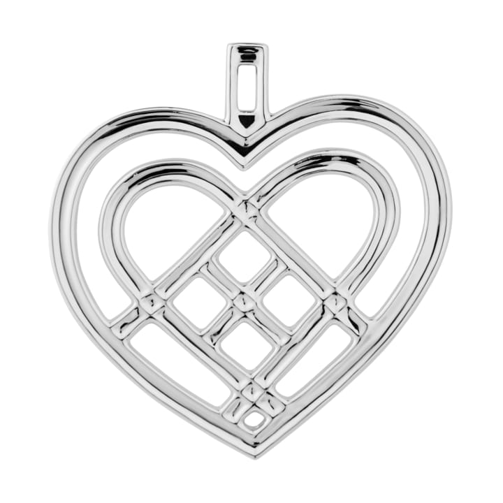 Colgante navideño Weaved Heart 6,5 cm, Plateado Rosendahl