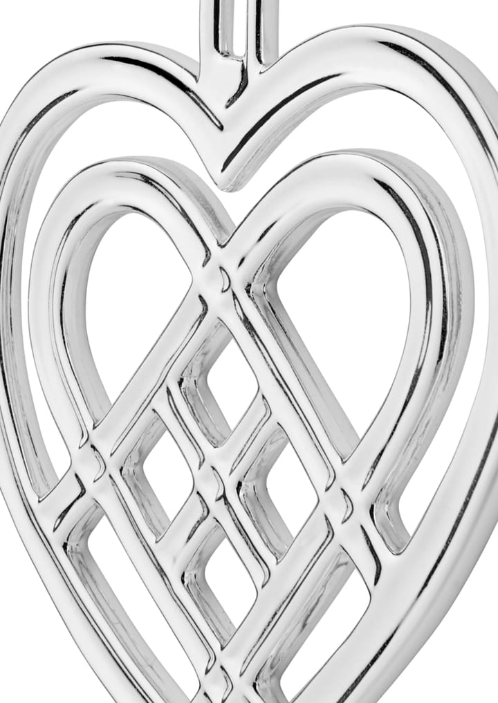 Colgante navideño Weaved Heart 6,5 cm, Plateado Rosendahl
