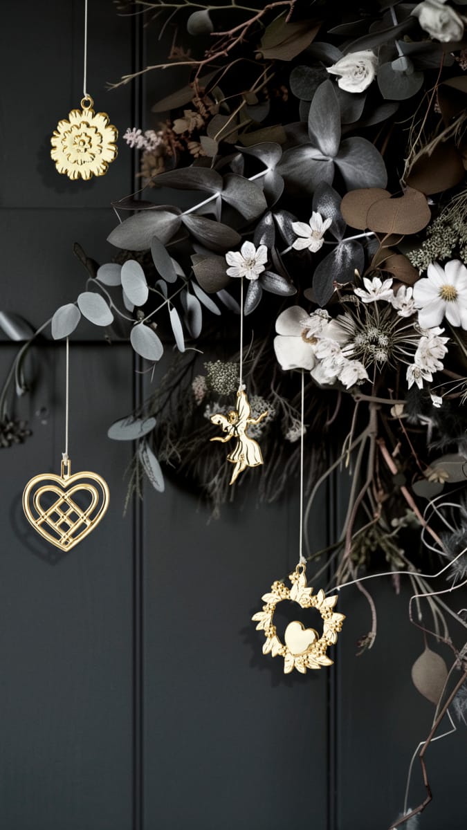 Colgante navideño Wild heart 8 cm, Dorado Rosendahl