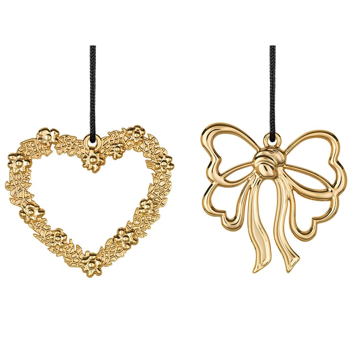 Corazón de flores y lazo Karen Blixen, 2 piezas - dorado - Rosendahl