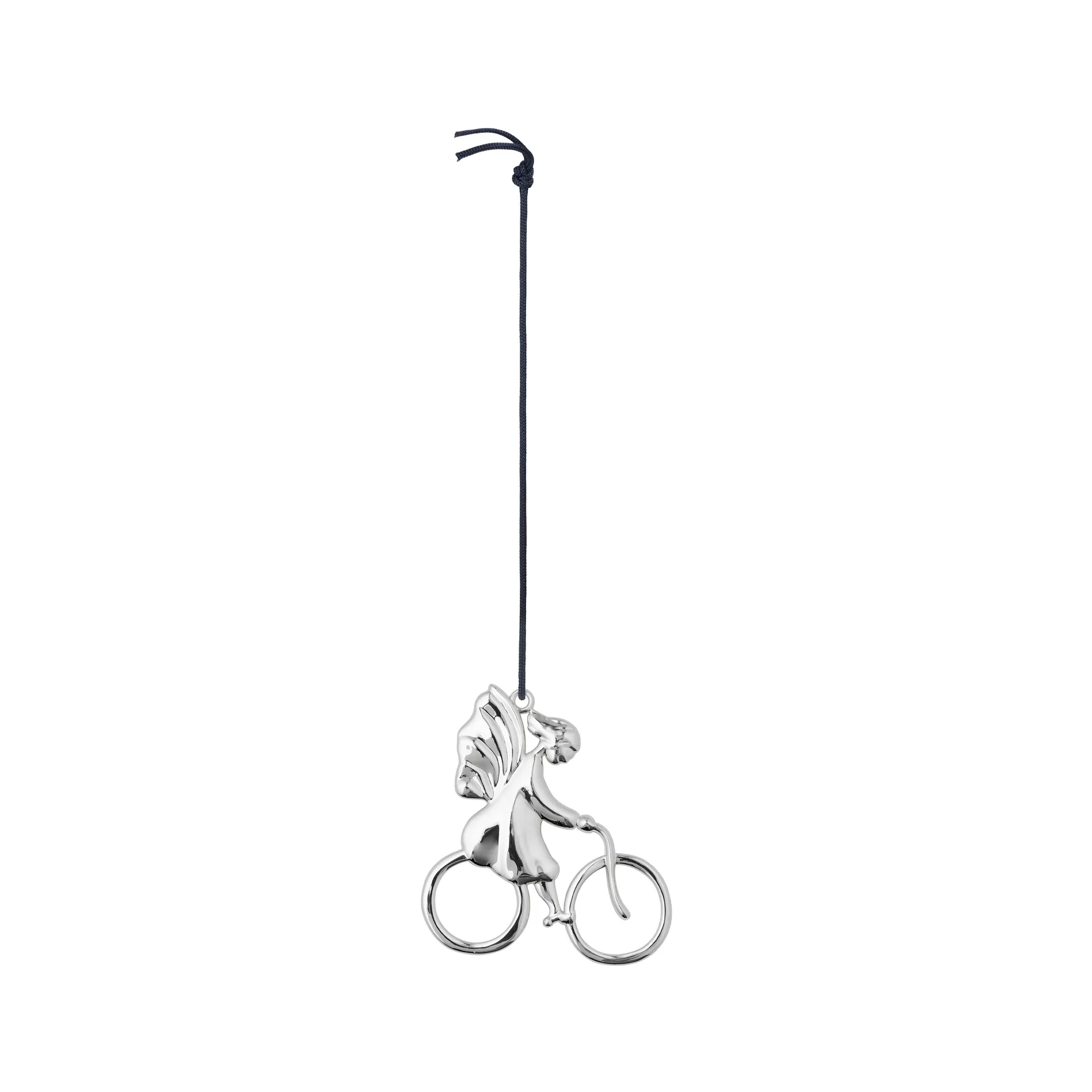 Decoración de Navidad Karen Blixen Ángel en bicicleta, Plata Rosendahl
