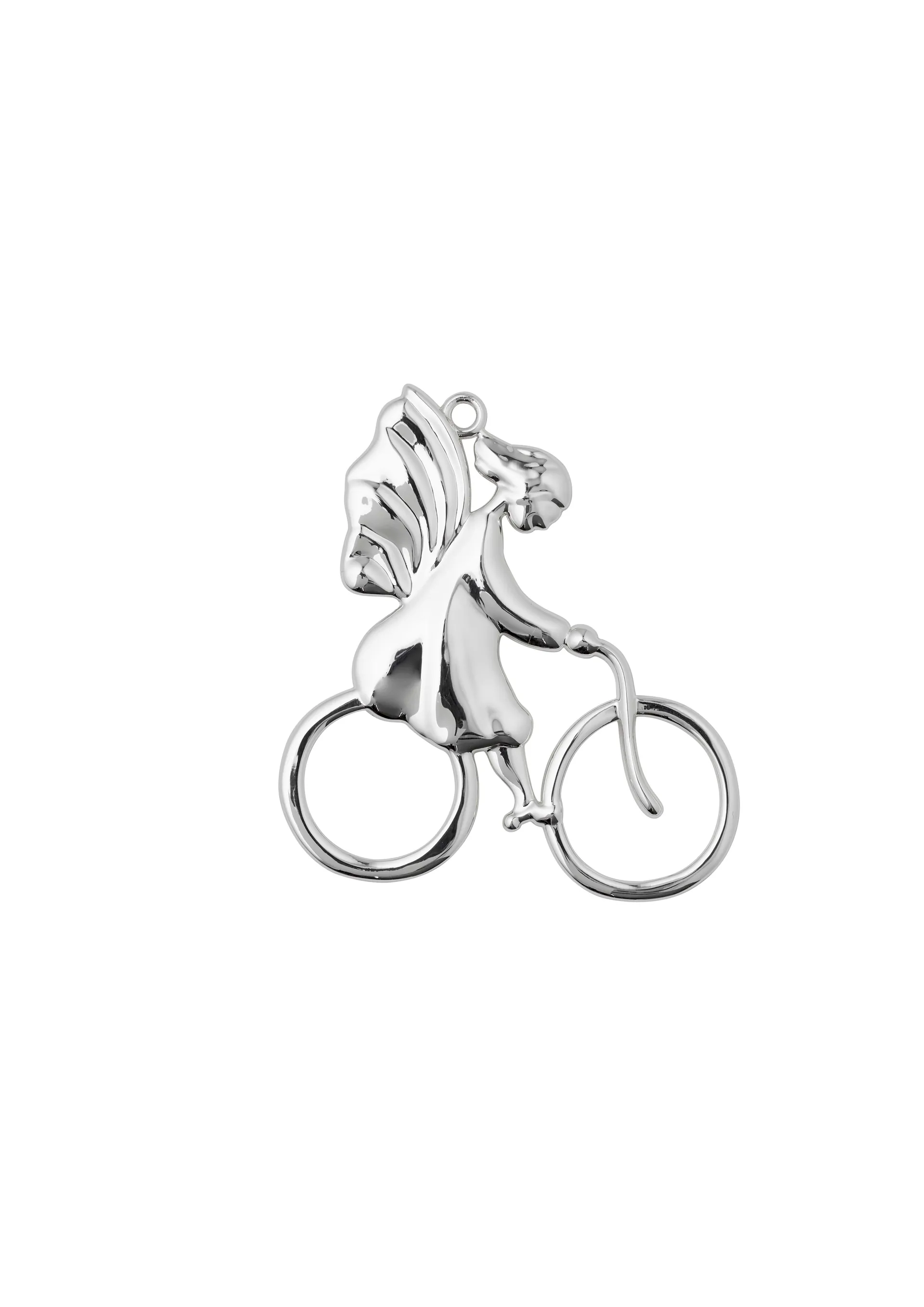 Decoración de Navidad Karen Blixen Ángel en bicicleta, Plata Rosendahl