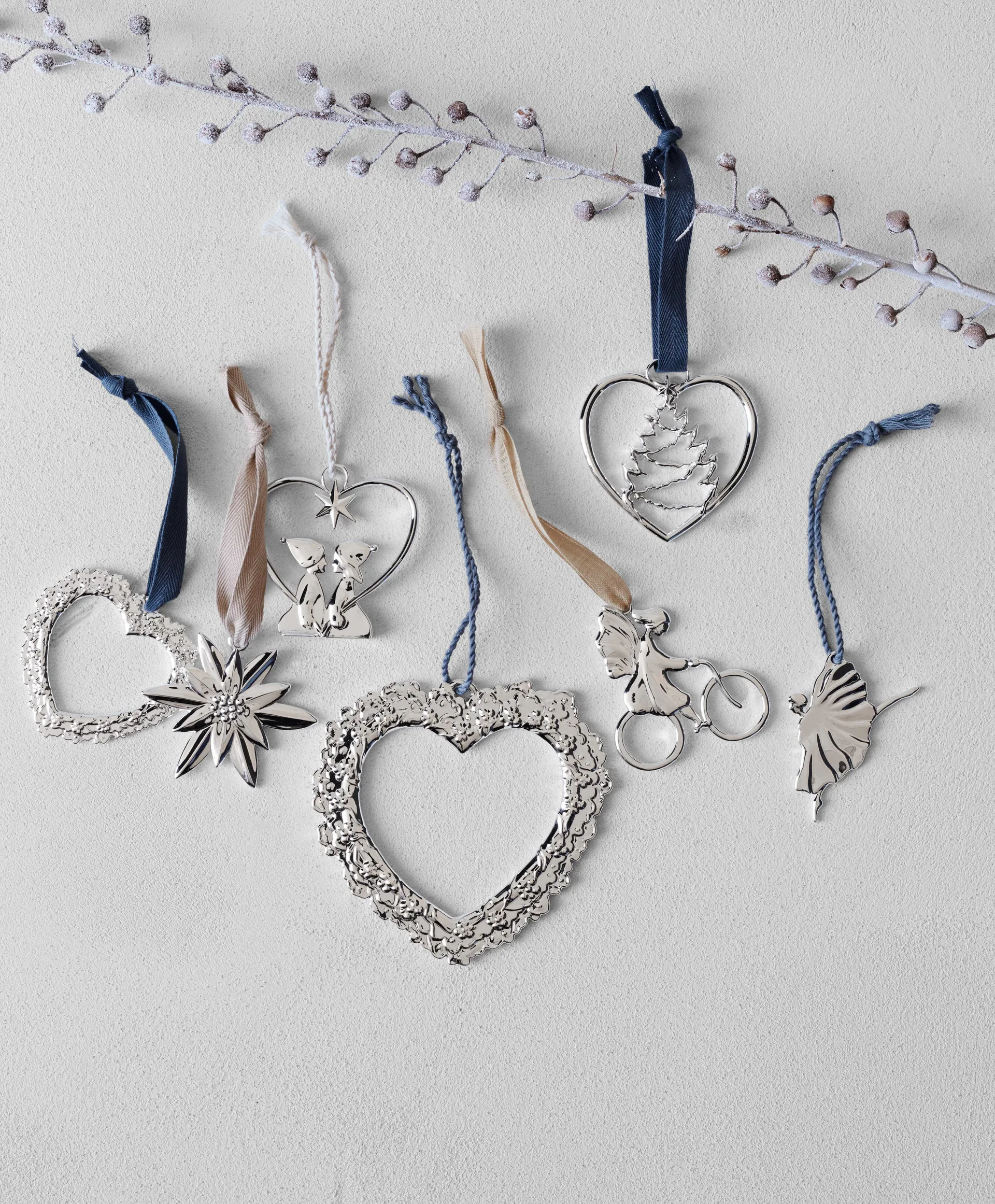 Decoración de Navidad Karen Blixen Ángel en bicicleta, Plata Rosendahl
