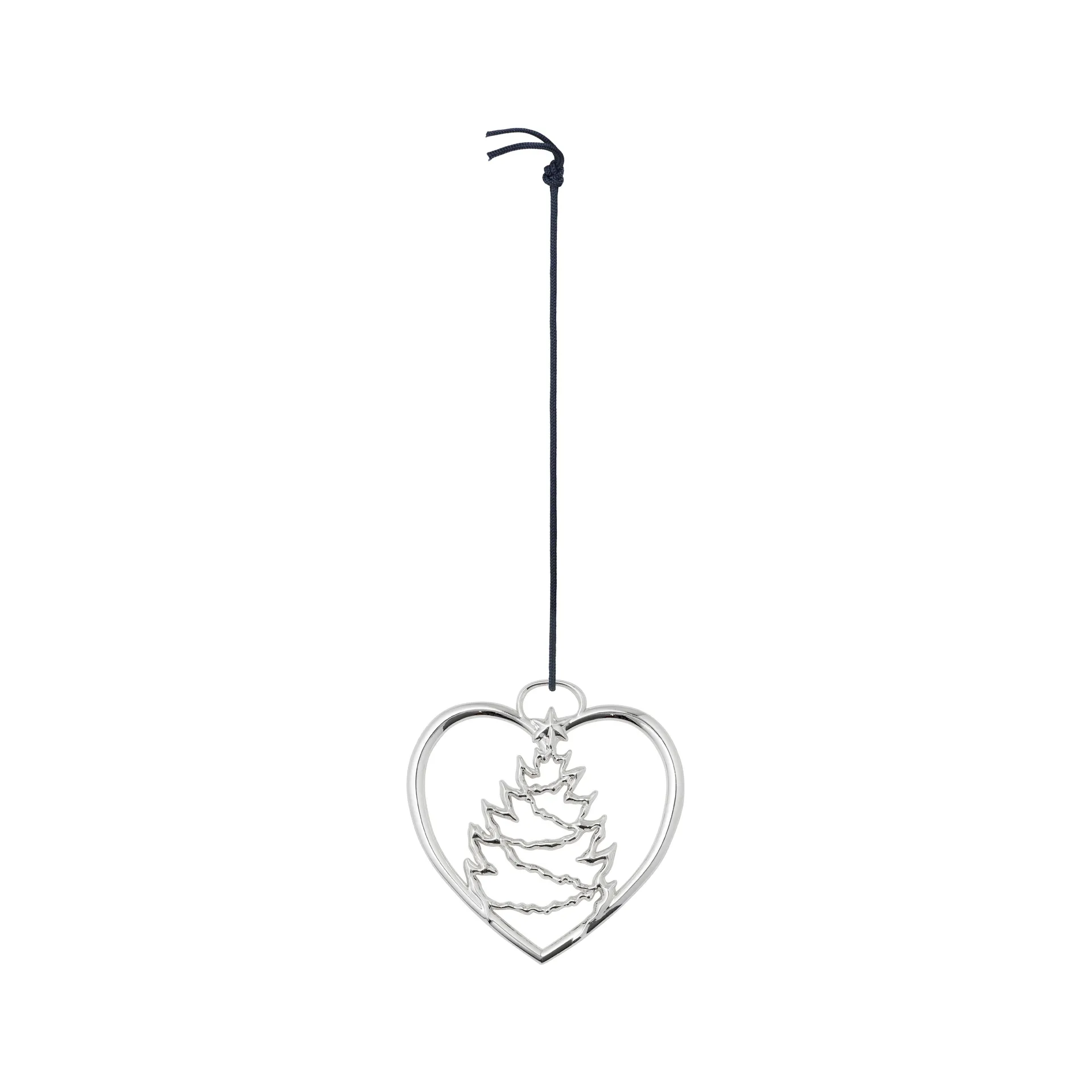 Decoración de Navidad Karen Blixen Corazón con árbol de Navidad, Plata Rosendahl