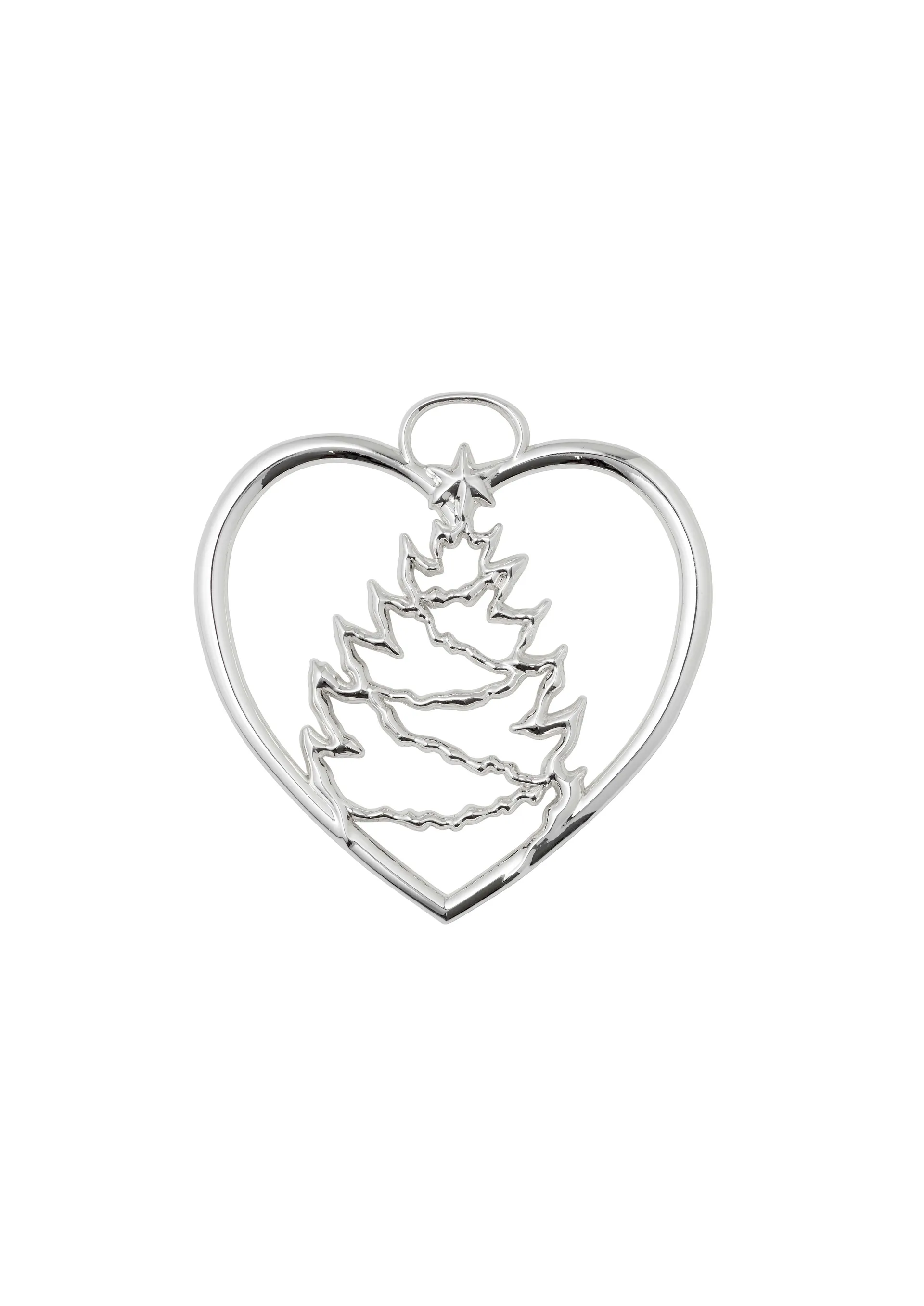 Decoración de Navidad Karen Blixen Corazón con árbol de Navidad, Plata Rosendahl