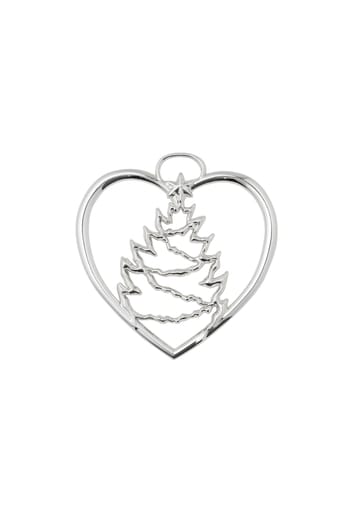 Decoración de Navidad Karen Blixen Corazón con árbol de Navidad - Plata - Rosendahl