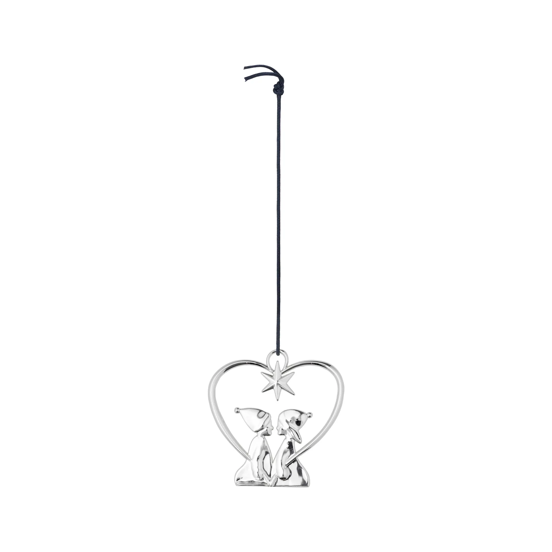Decoración de Navidad Karen Blixen Corazón con niños, Plata Rosendahl
