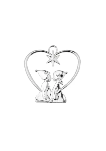 Decoración de Navidad Karen Blixen Corazón con niños - Plata - Rosendahl