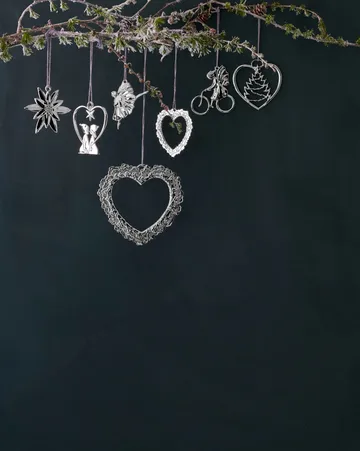 Decoración de Navidad Karen Blixen Corazón con niños - Plata - Rosendahl