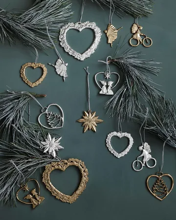Decoración de Navidad Karen Blixen Corazón con niños - Plata - Rosendahl