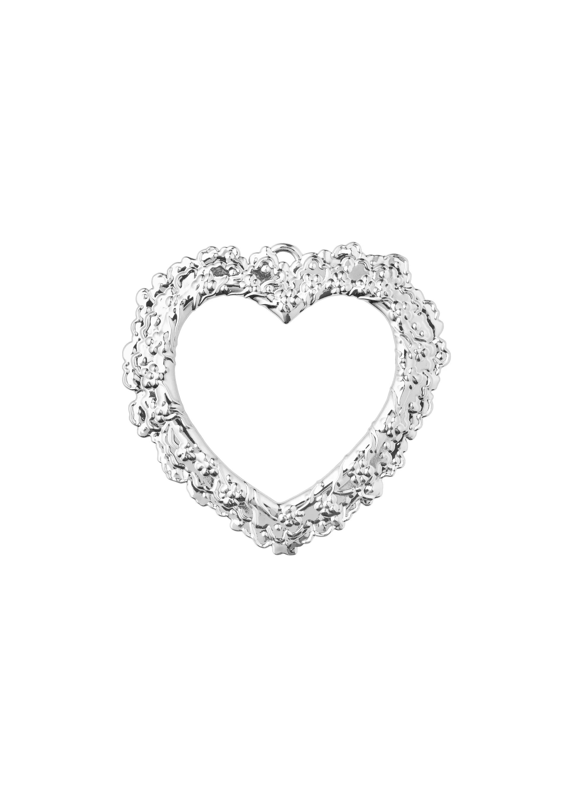 Decoración de Navidad Karen Blixen Corazón de flores, Plata Rosendahl