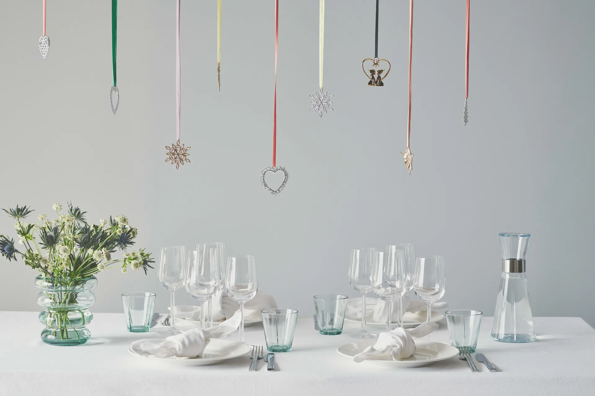 Decoración de Navidad Karen Blixen Corazón de flores, Plata Rosendahl