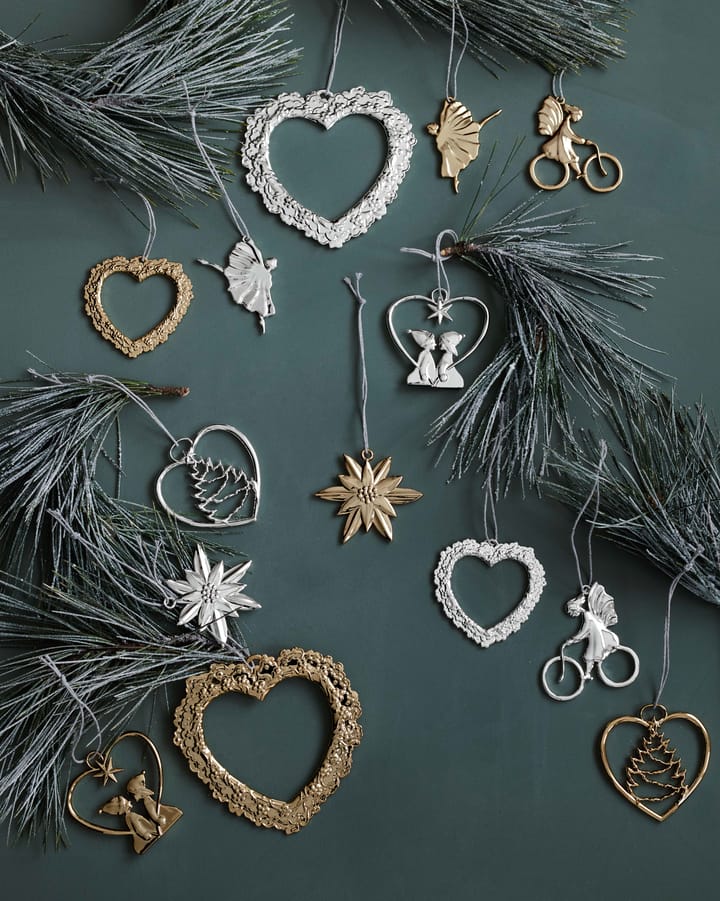 Decoración de Navidad Karen Blixen Corazón de flores - Plata - Rosendahl