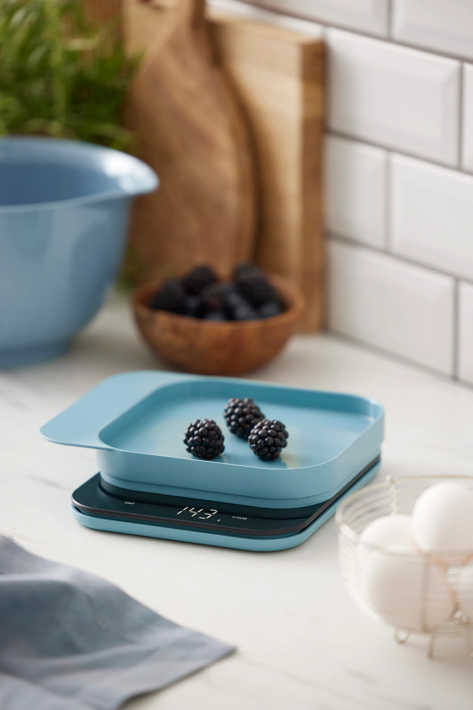 Balanza de cocina Mensura, Dusty blue Rosti