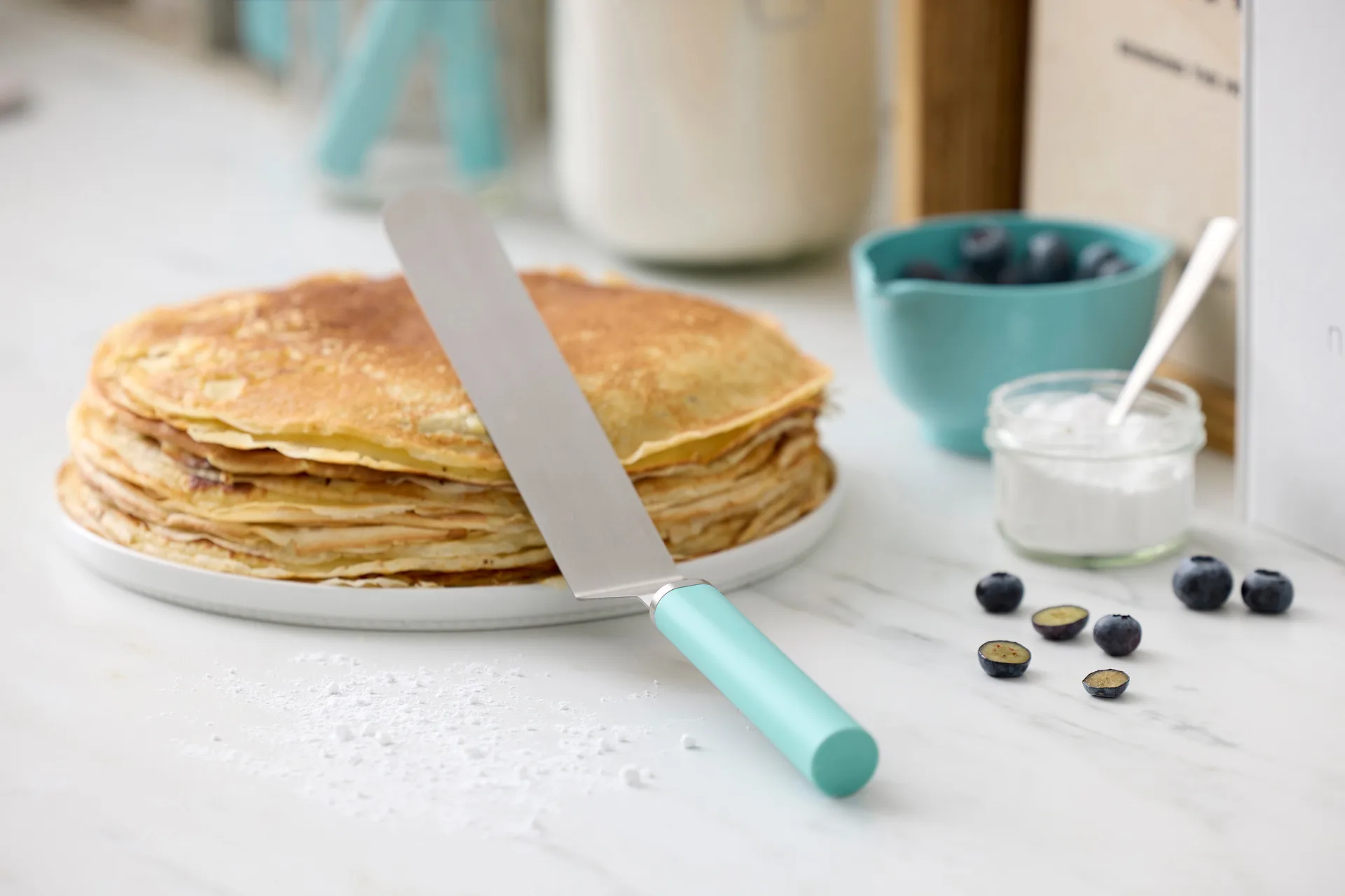 Espátula paleta estrecha de acero Emma 33 cm, Nordic green Rosti