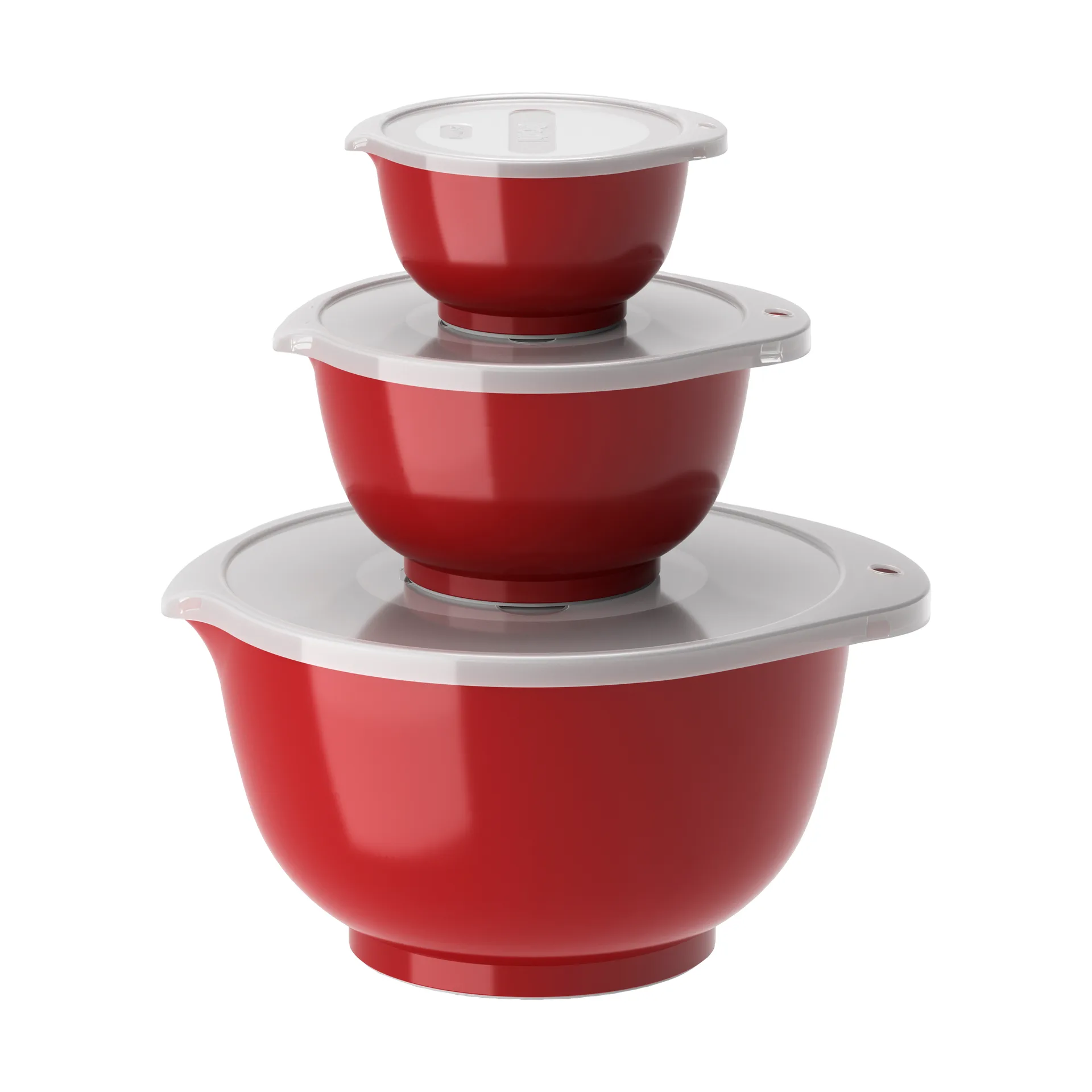 Set de 3 cuencos Margrethe, Rojo Rosti