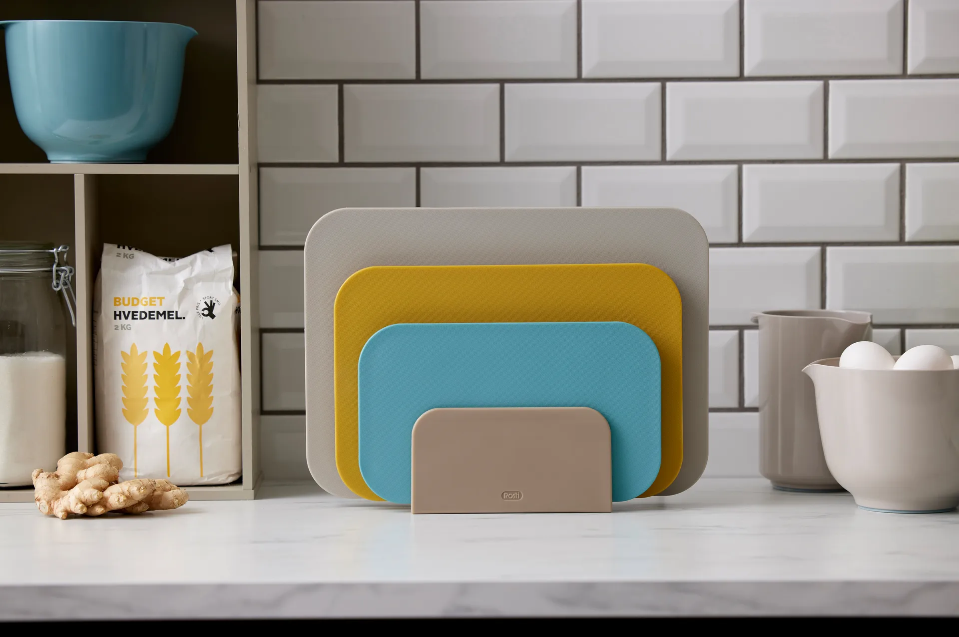 Set de 3 tablas de cortar y soporte Choptima, Beach Rosti