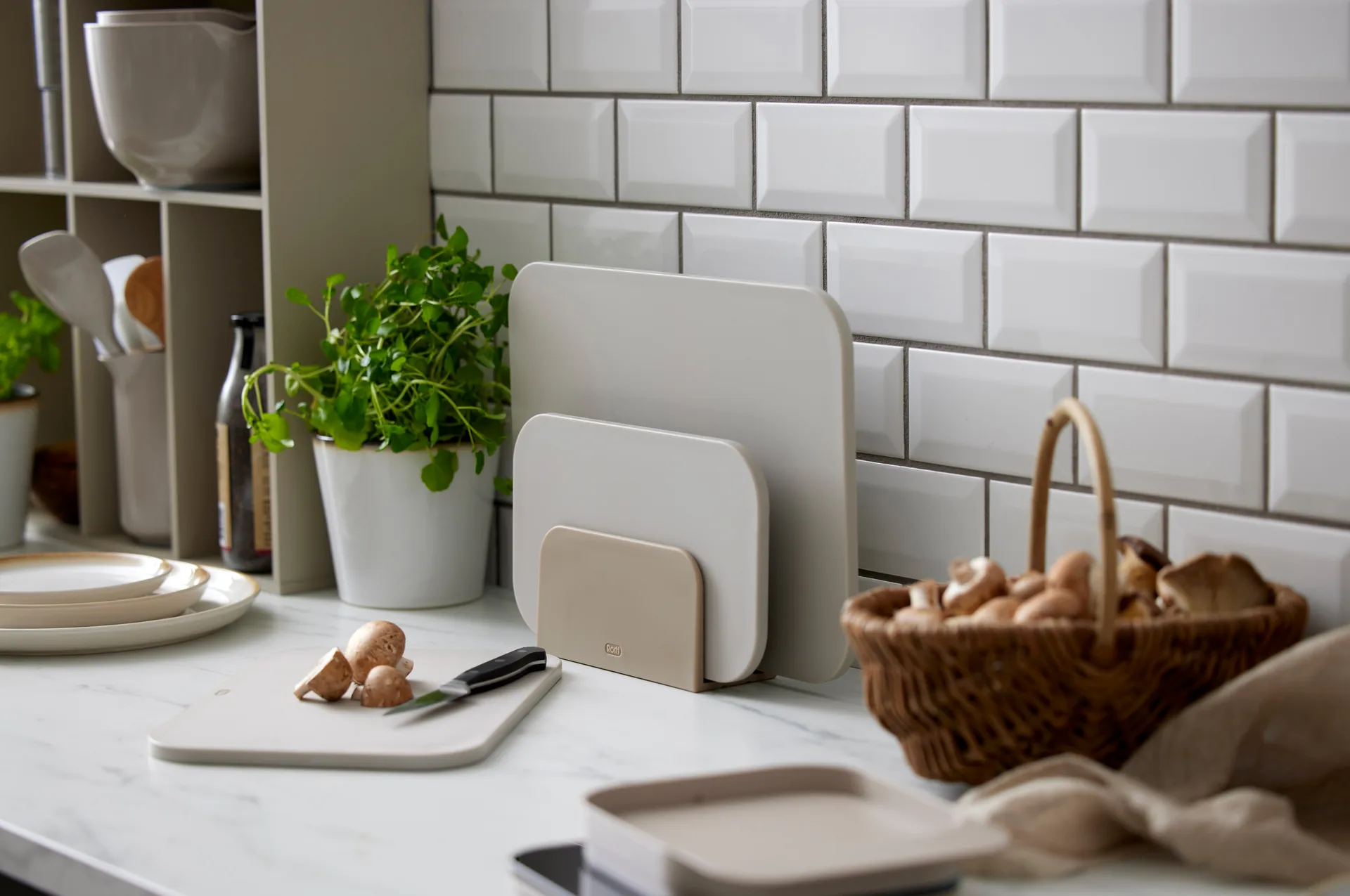 Set de 3 tablas de cortar y soporte Choptima, Humus Rosti