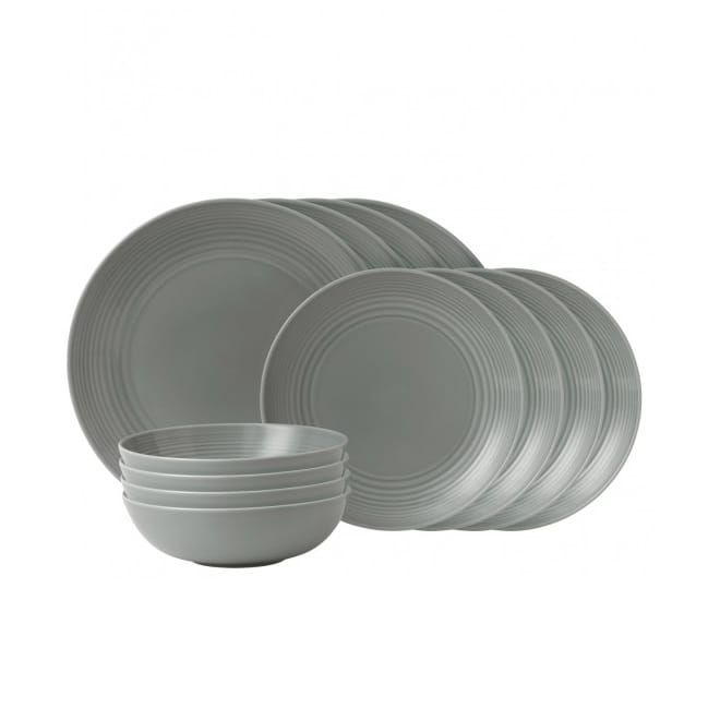 Vajilla Maze 12 piezas - gris oscuro - Royal Doulton