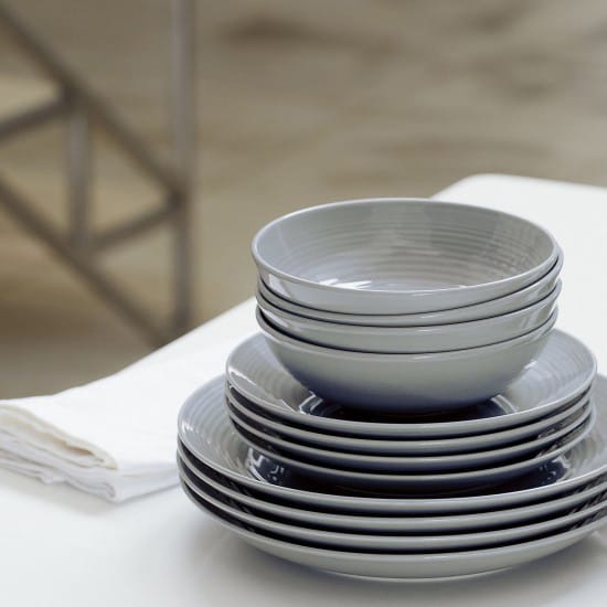 Vajilla Maze 12 piezas, gris oscuro Royal Doulton