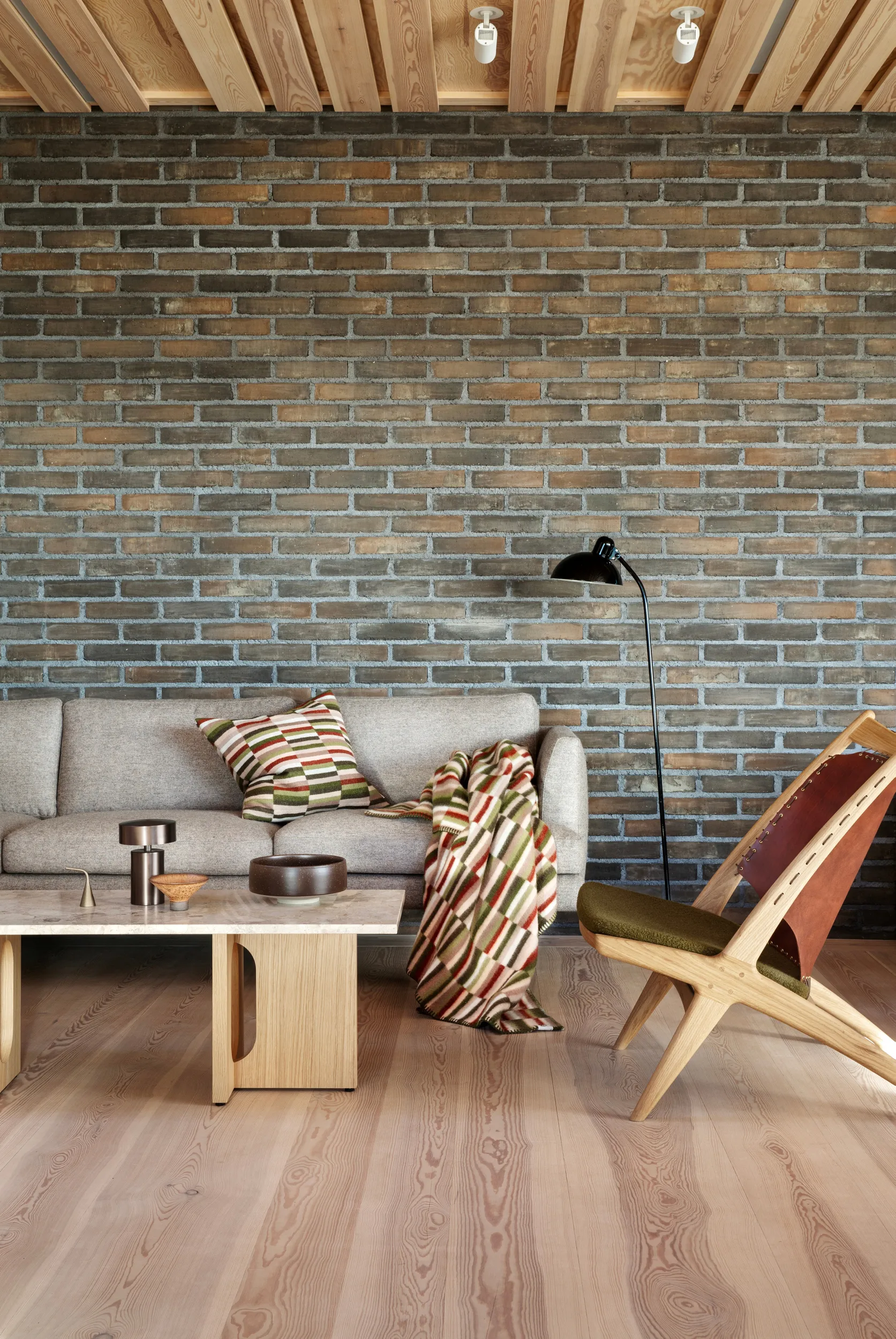 Cojín Ida 50x50 cm, Olive burgundy Røros Tweed