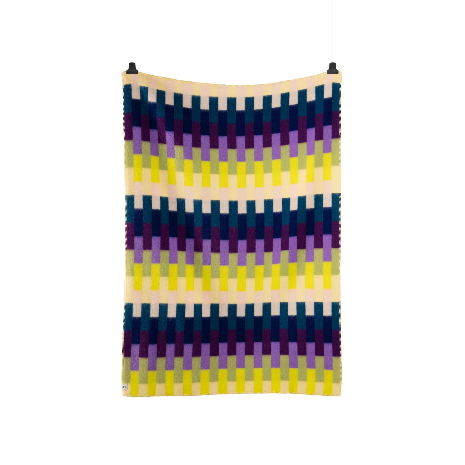 Manta Åsmund bold 135x200 cm, Yellow-blue Røros Tweed