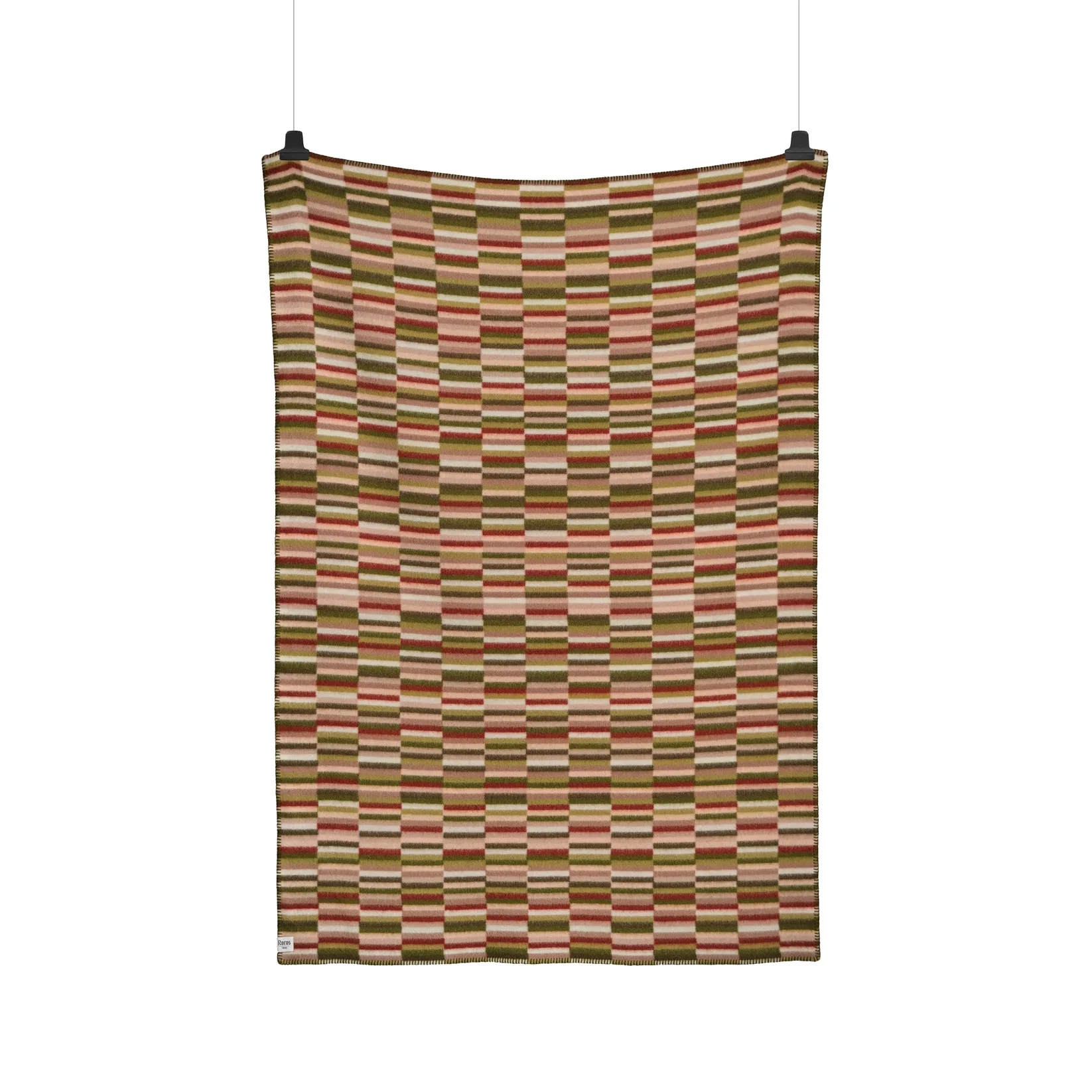 Manta Ida 135x200 cm, Olive burgundy Røros Tweed