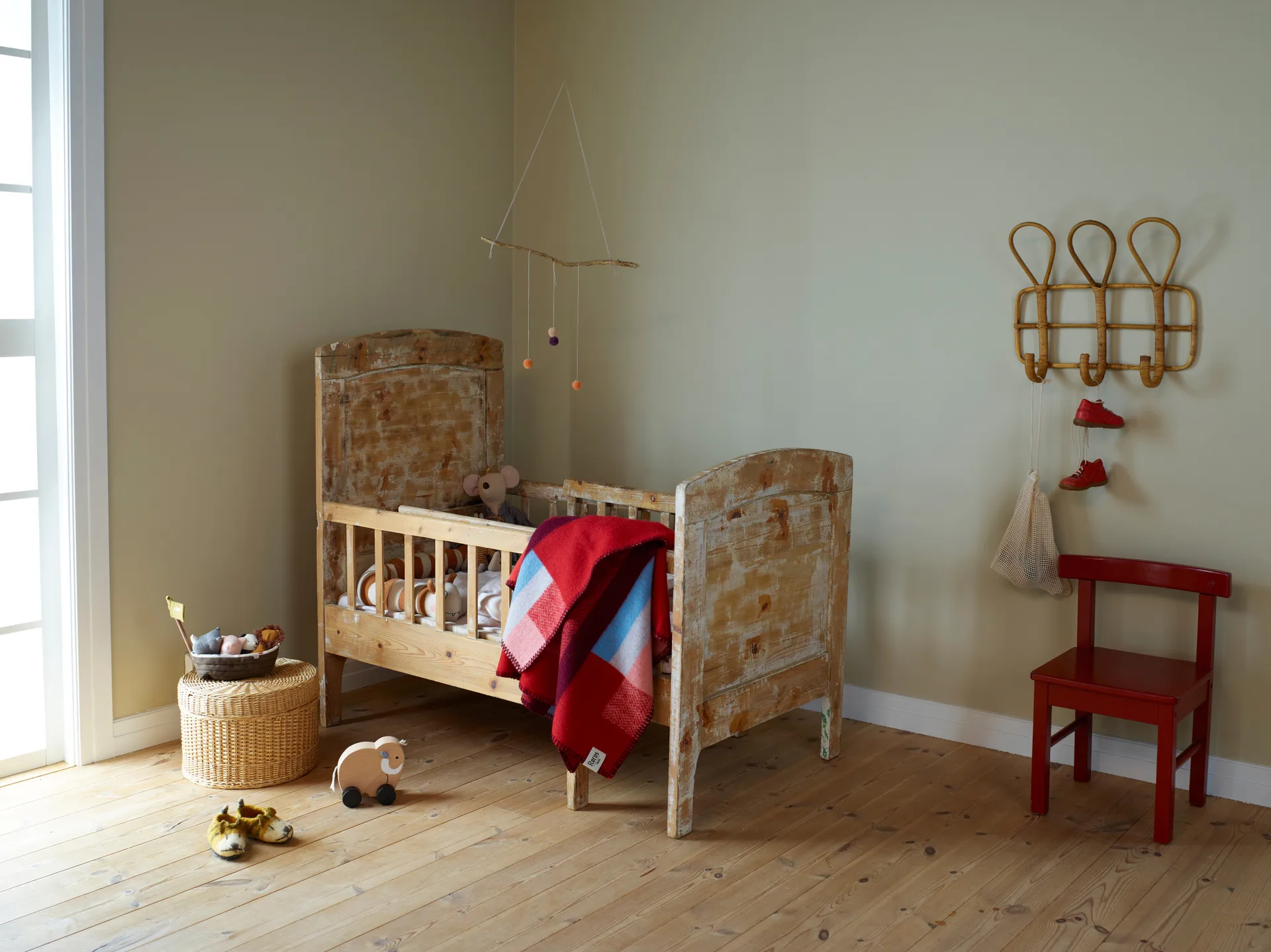 Manta Mikkel 135x200 cm, Red Røros Tweed