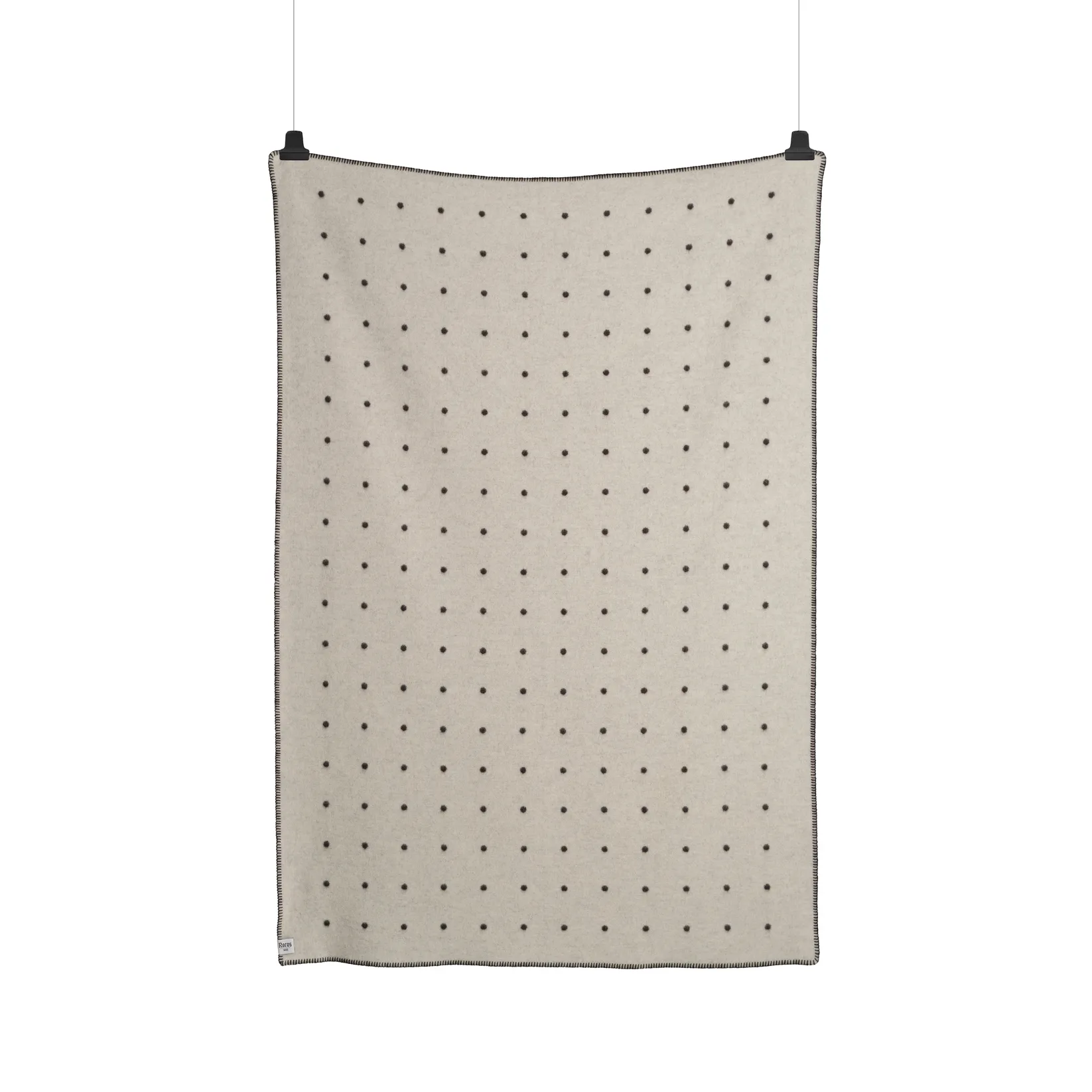 Manta Pastille 135x200 cm, Black and white Røros Tweed