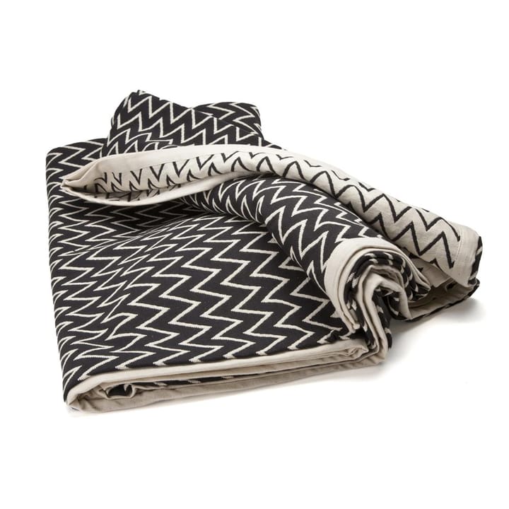 Colcha de cama Zigzag negro, 140 x 260 cm Ørskov