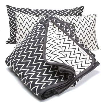 Colcha de cama Zigzag negro - 140 x 260 cm - Ørskov
