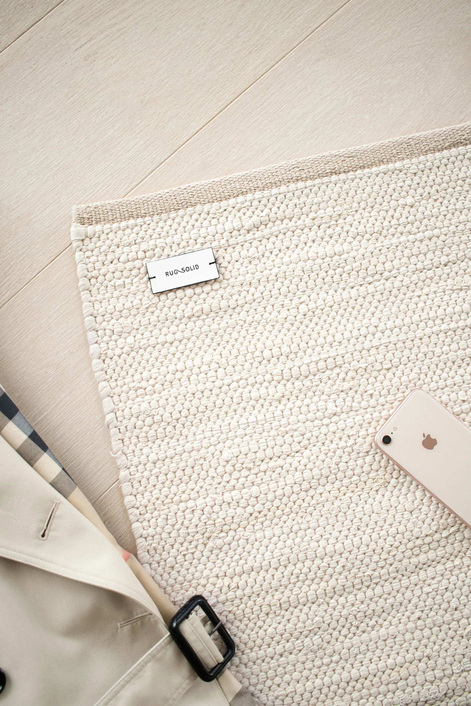 Alfombra Cotton 140x200 cm, desert white (blanco) Rug Solid