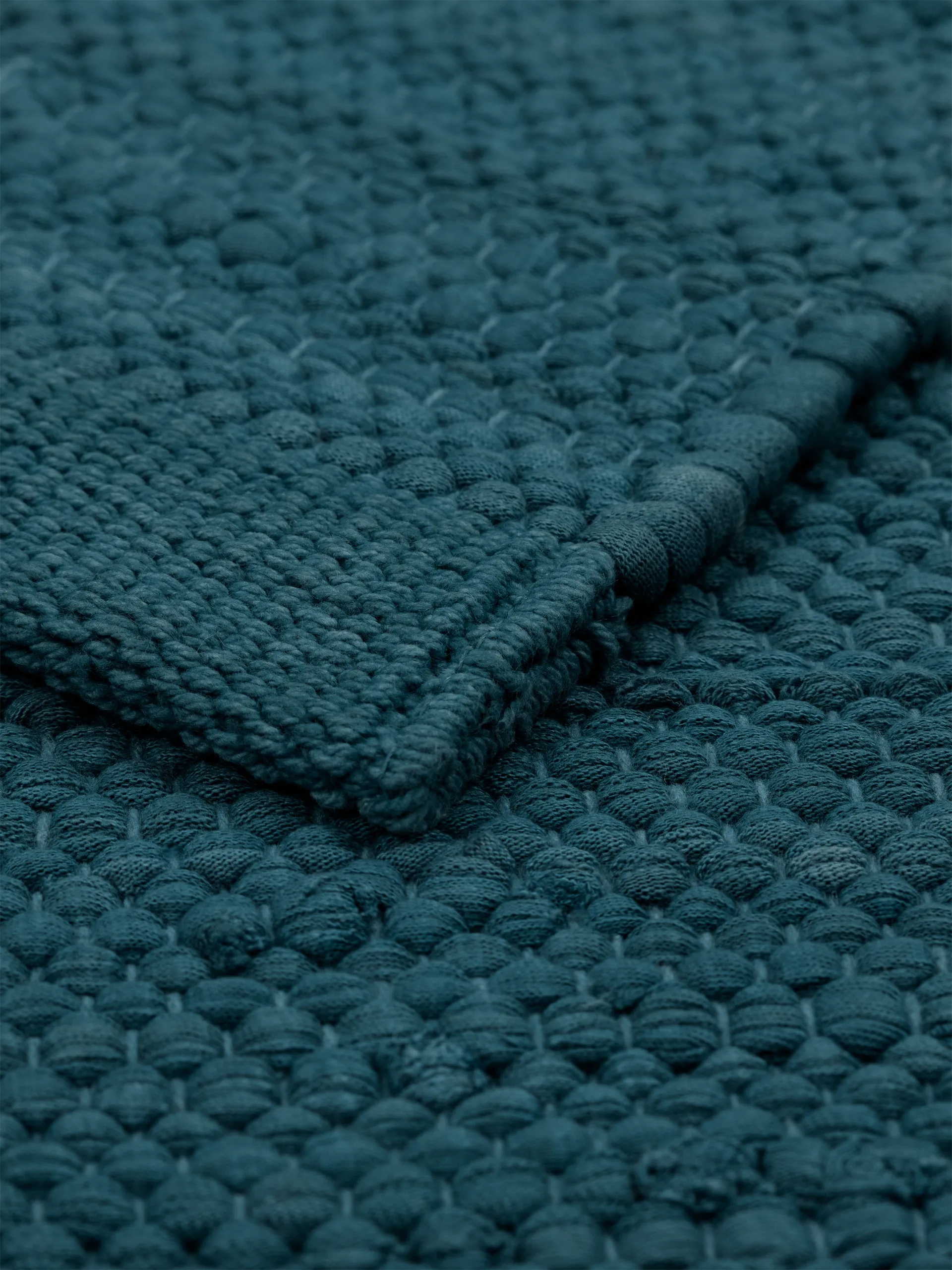 Alfombra Cotton 140x200 cm, Petroleum (azul petróleo) Rug Solid