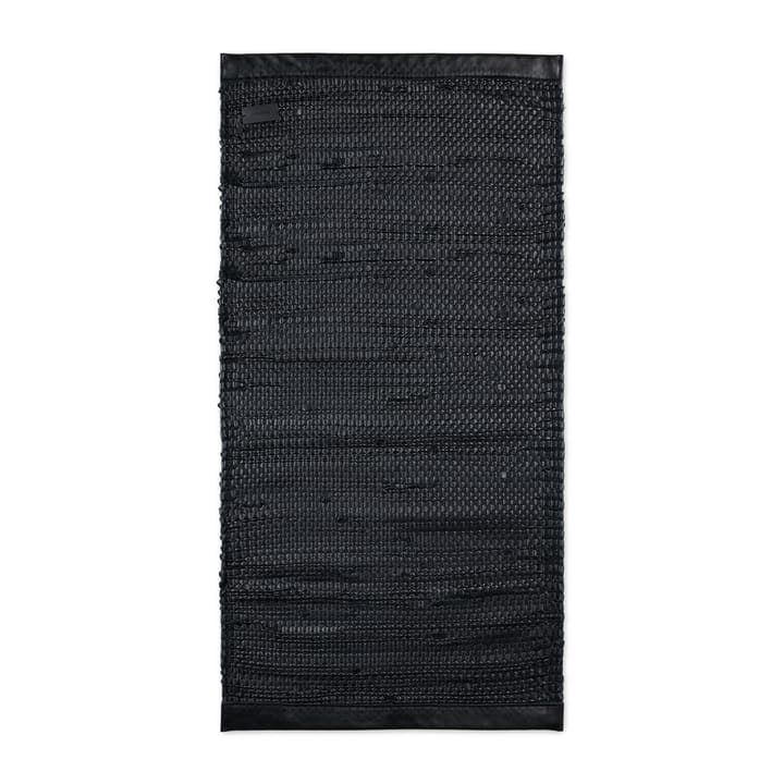 Alfombra de cuero Porto 65x135 cm - Matte Black - Rug Solid