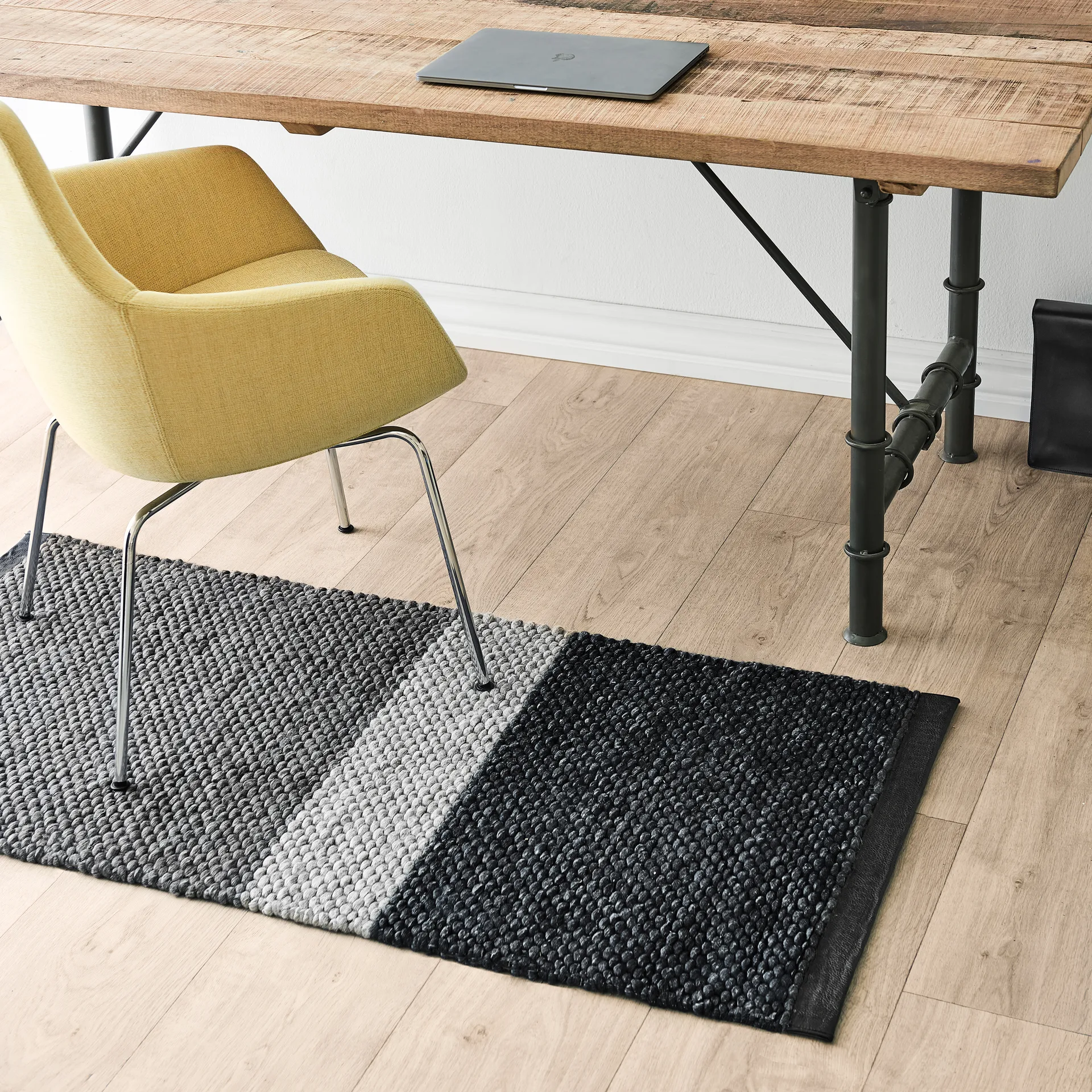 Alfombra de lana Landscape 65x135 cm, Gravel Rug Solid