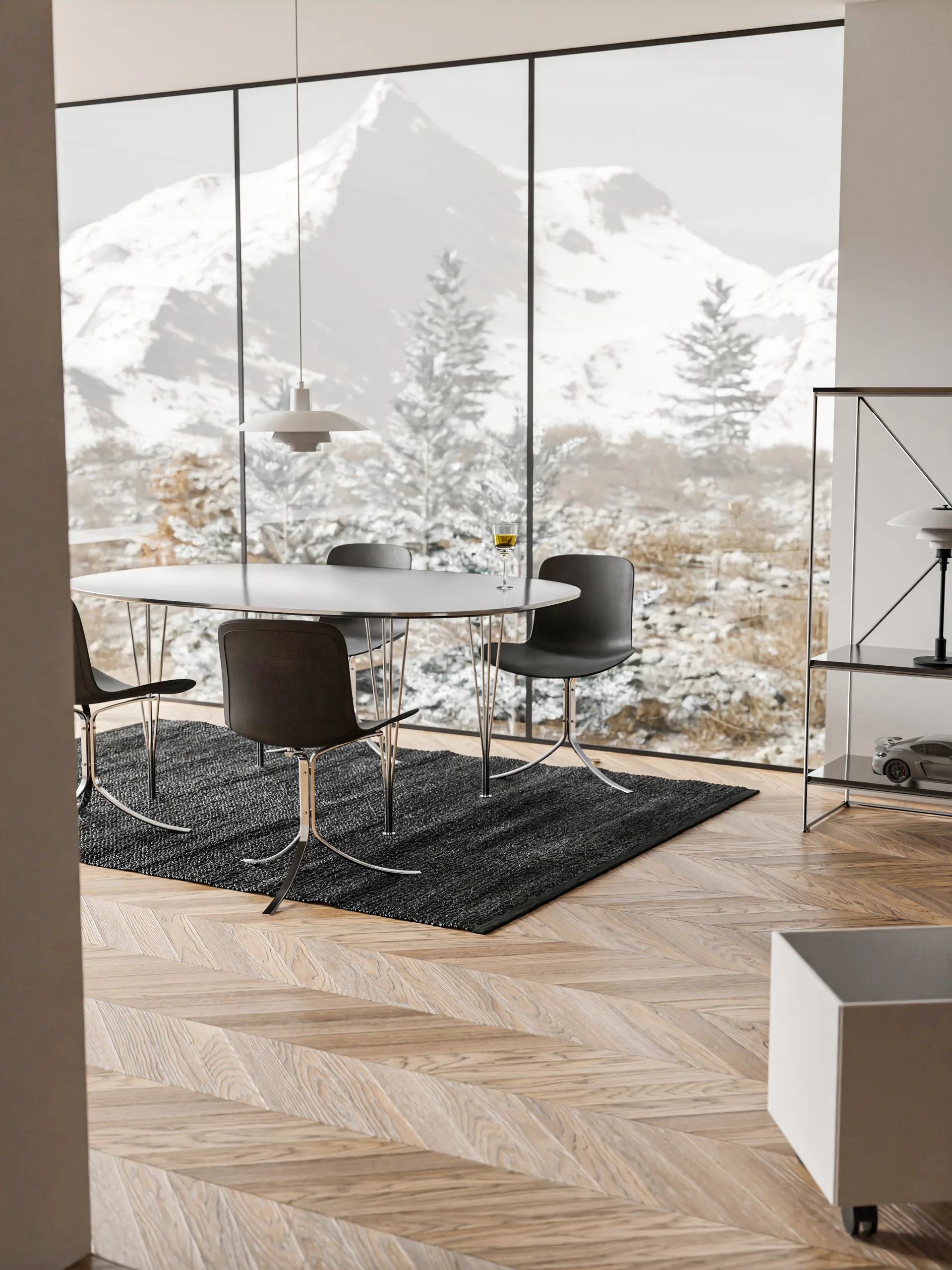 Alfombra Leather 140x200 cm, black (negro) Rug Solid