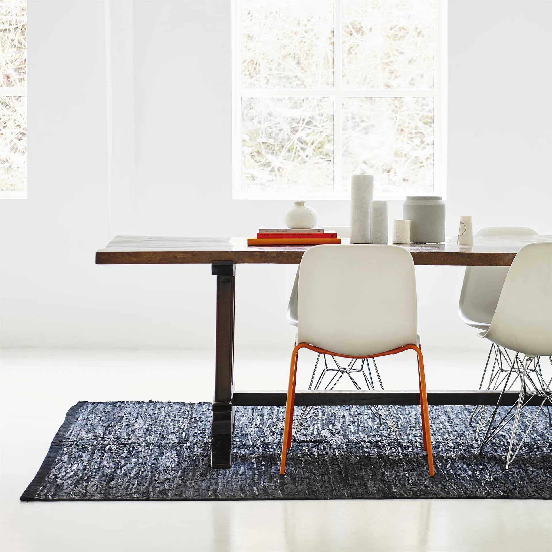 Alfombra Leather 60x90 cm, black (negro) Rug Solid