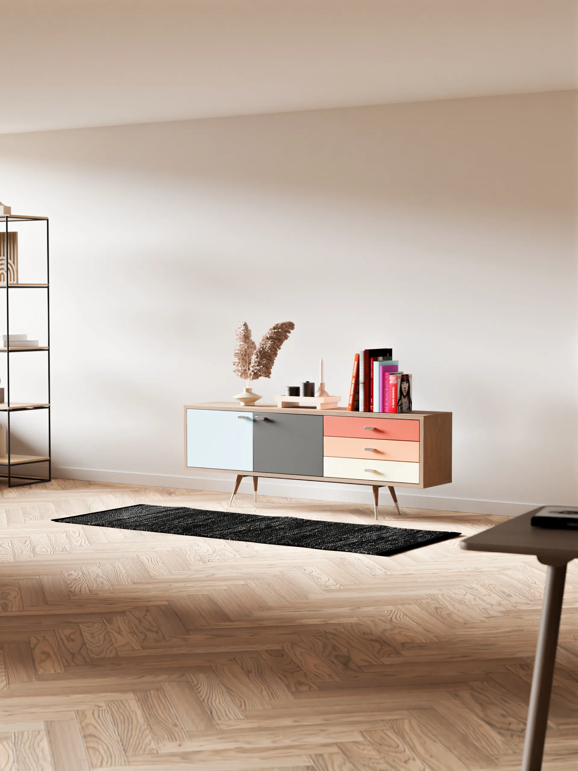 Alfombra Leather 75x200 cm, black (negro) Rug Solid