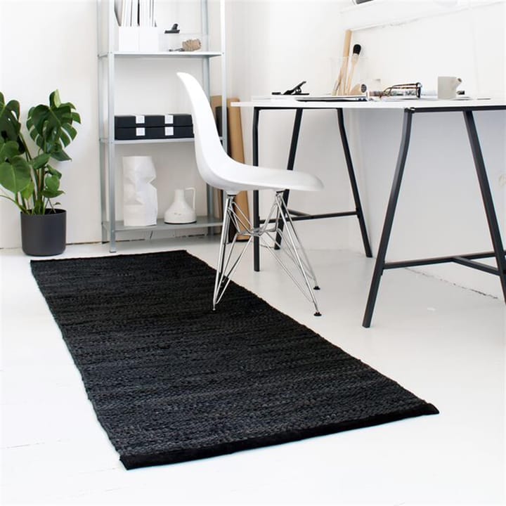 Alfombra Leather 75x200 cm, black (negro) Rug Solid