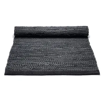 Alfombra Leather 75x300 cm - black (negro) - Rug Solid