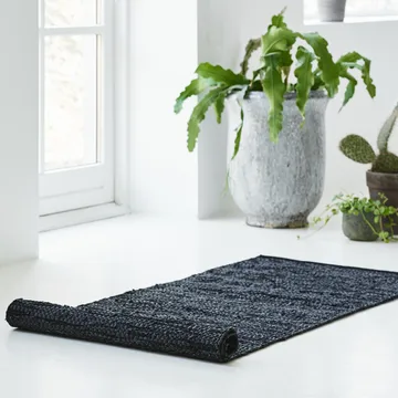 Alfombra Leather 75x300 cm - black (negro) - Rug Solid