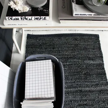 Alfombra Leather 75x300 cm - black (negro) - Rug Solid