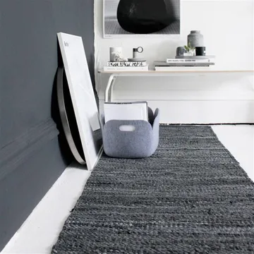 Alfombra Leather 75x300 cm - black (negro) - Rug Solid