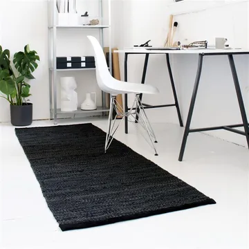 Alfombra Leather 75x300 cm - black (negro) - Rug Solid
