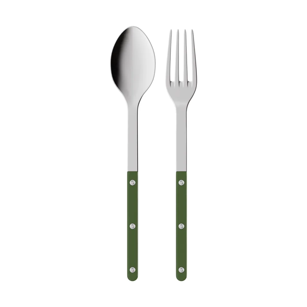 Cubiertos de servir Bistrot Solid, 2 piezas, Verde SABRE Paris