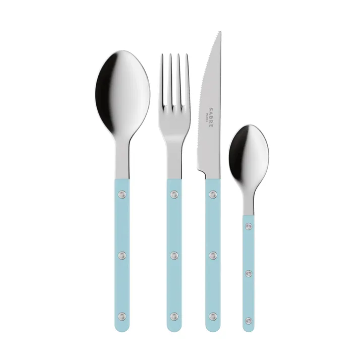 Juego de cubiertos Bistrot solid, 4 piezas - Azul pastel - SABRE Paris
